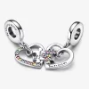 Breloque pendentif amitié en forme de cœurs divisés en pièces de puzzle Breloque pendentif amitié en forme de cœurs divisés en pièces de puzzle