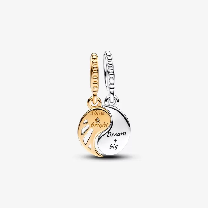 Charm Dangle Soleil & Lune Séparable Bicolore Charm Dangle Soleil & Lune Séparable Bicolore