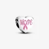 Charm coeur Hope en argent sterling avec émail rose Charm coeur Hope en argent sterling avec émail rose
