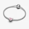 Charm coeur Hope en argent sterling avec émail rose Charm coeur Hope en argent sterling avec émail rose
