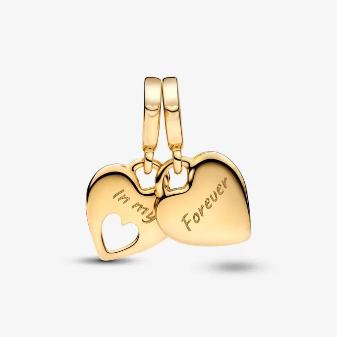 Charm pendentif double cœur fendu Charm pendentif double cœur fendu