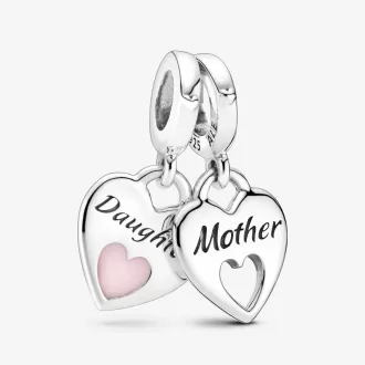 Charm pendentif double cœur fendu Charm pendentif double cœur fendu