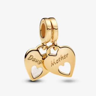 Charm pendentif double cœur fendu Charm pendentif double cœur fendu