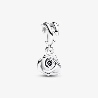Charm pendentif rose en fleurs Charm pendentif rose en fleurs