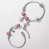 Charm pendentif rose en fleurs Charm pendentif rose en fleurs