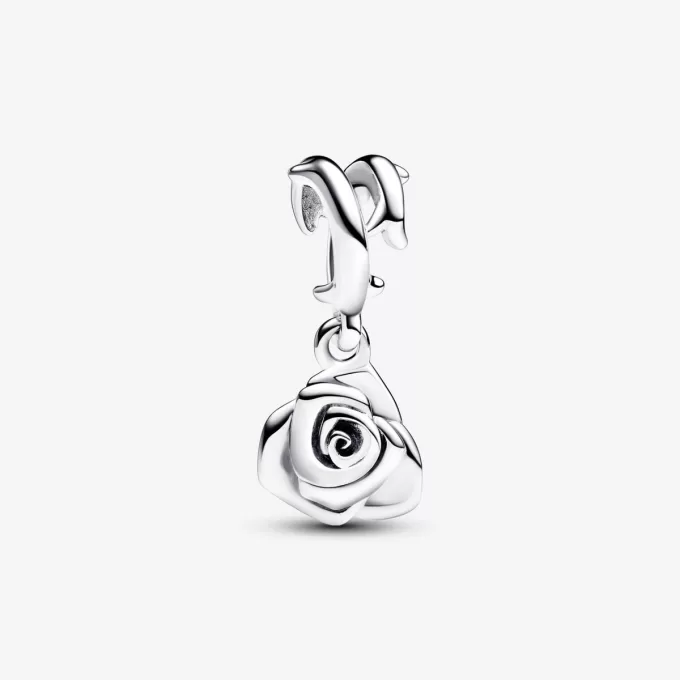 Charm pendentif rose en fleurs Charm pendentif rose en fleurs