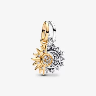 Charm pendentif soleil et lune divisible Charm pendentif soleil et lune divisible