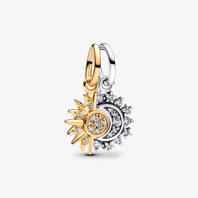 Charm pendentif soleil et lune divisible Charm pendentif soleil et lune divisible